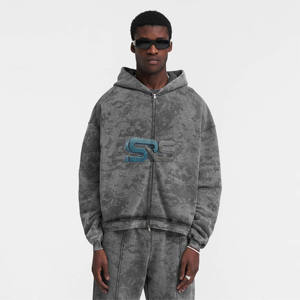 เสื้อมีฮู้ดมีซิปสำหรับผู้ชายคอลเลคชั่นฤดูหนาวผ้าคอตตอนผสมแฟชั่น - Product Image 1