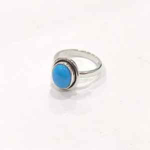 925 Sterling <b>Silver</b> Beautiful <b>Statement</b> <b>Ring</b> with Natural Turquoise Gemstone for Women's Engagement or Wedding Gift <b>Ring</b> Watch - Product Image 4