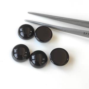 พลอยโมราสีดำธรรมชาติทรงหลังเบี้ยทรงกลมขนาด4มม. สีดำทรงหลวม - Product Image 6