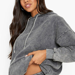 Vestes pour hommes Veste pour hommes Survêtement pour femmes délavé à l'acide Ensemble sweat à capuche 100% coton Tissu respirant Vêtements de sport imprimés avec logo personnalisé - Product Image 3