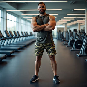 Shorts imprimés camouflage pour hommes Sportswear Short d'été à séchage rapide à sublimation Short de gym imprimé camouflage pour hommes - Product Image 4