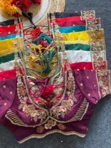 Blusa de algodón puro Khadi para diseñador indio, la más vendida, ropa de fiesta nupcial de Color rosa y blusa exclusiva para mujeres y niñas - Product Image 2