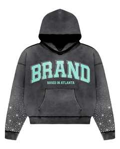 Nuevo chándal marca Carta rhinestone Sudadera con capucha streetwear pieza encarna sudadera con cordón Jogger lavado con ácido - Product Image 4