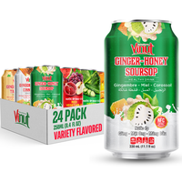 Boisson au jus de gingembre, miel, corossol et mangue 330 ml 11,1 fl oz 24 bouteilles par carton bouteille OEM ODM Étiquette privée Échantillon gratuit