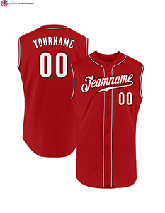 Customizable Sleeveless Breathable Baseball Jersey Full Front Buttoned Vest Custom Logo Number Printed Design Custom Color Size - Product Image 1