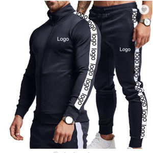 Ropa para correr para hombre, chaqueta ajustada con cremallera y cuello levantado, bolsillos con cremallera, cintura elástica, chándales flexibles - Product Image 6