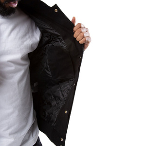 Chaqueta personalizada de fábrica para hombre, parches bordados de invierno, chaqueta de cuero con letras de béisbol para hombre - Product Image 4