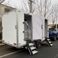 Remorque WC mobile certifiée CE à 2 cabines, toilettes portables avec code VIN pour festivals de musique et événements en plein air