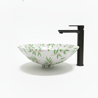 Lavabo de salle de bain moderne en aluminium noir avec design feuille de luxe, livraison rapide, en stock, directement de l'usine