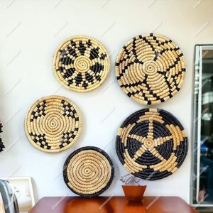 Handwoven Natural Seagrass Wall Basket Multicolor Art-Theme <b>Still</b> <b>Life</b> Flat Baskets for Living Room Decor Hanging Woven Basket - Product Image 3