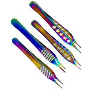 Jeu de 2 pinces Adson 4 75 pouces 12cm Rainbow Titanium allemand pinces chirurgicales en acier inoxydable pour usage métrique - Product Image 5