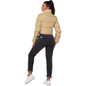 High Quality Simple Streetwear Women's Breathable <b>Cropped</b> <b>Puffer</b> <b>Jacket</b> Winter Thick Zipper Nylon Lining Woven Outerwear - Product Image 6