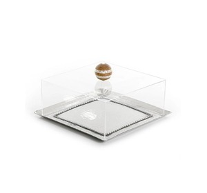 Vente en gros Grand plateau de service d'usine personnalisé à bas prix en acier inoxydable avec couvercle en acrylique Plateau de service design - Product Image 1