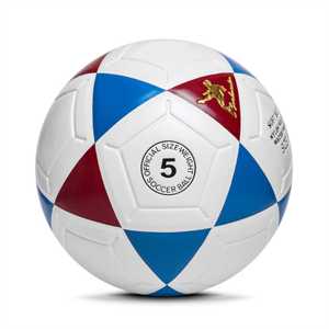 Ballon de football en cuir PU laminé régulier Surface texturée en polyuréthane durable 4 poignées Vessie enroulée en nylon Idéal 4 Entraînement et jeu - Product Image 3