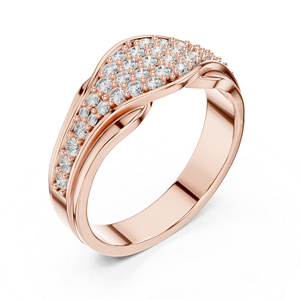 แหวนเพชรทรงรีและทรงกลมสีโรสโกลด์ 14K สำหรับผู้หญิง |   เครื่องประดับงานแต่งงาน |   เพชรที่เพาะเลี้ยงใหม่ - Product Image 5