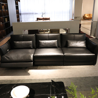 Moderno y Lujoso Conjunto de Sofá Seccional de Cuero PU con Función de Masaje para Apartamento, Villa y Uso Escolar, Elegante Diseño en Forma de L