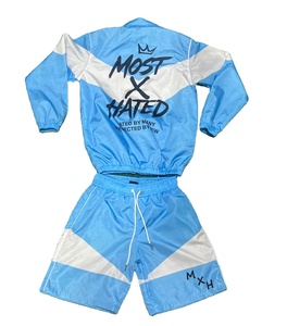 Windbreaker Reflective Front Logo Jacket & Shorts Set 100% Nylon Waterproof Lightweight Streetwear Autumn Unisex Men - Product Image 2