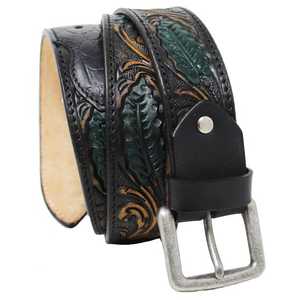 Ceinture de cowboy occidentale en cuir de vache véritable 100% sur mesure pour hommes et femmes conception usinée à la main boucle en alliage fabricant de créateur - Product Image 6