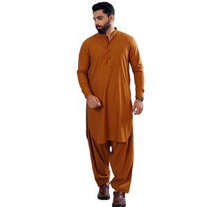 2024 High Quality <b>Men's</b> Casual Cotton <b>Shalwar</b> <b>Kameez</b> Sets-Quick Dry Wrinkle Free Adult Pakistani Suits - Product Image 1