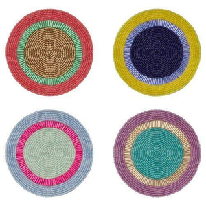 Vente en gros de sous-verres à broderie multi-perles de forme ronde fabriqués à la main \ caboteur de perles de verre de l'Inde à la main par glowin fashion - Product Image 6