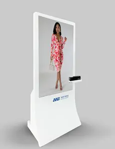 OEM ODM penanda Digital AR cermin rias Virtual pengenalan cerdas cermin mode interaktif untuk ritel
