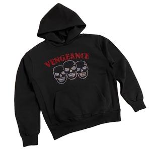 Sweat à capuche surdimensionné unisexe avec strass, vêtement de rue, automne hiver, pull bedozzled bling, logo brillant - Product Image 1