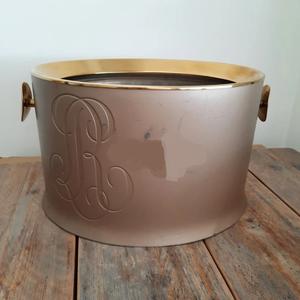 Takeaway Vacation Holiday Use Designer Style Round Shape <b>Ice</b> <b>Bucket</b> Wine Holder with Stylish Handles <b>Silver</b> Color - Product Image 5