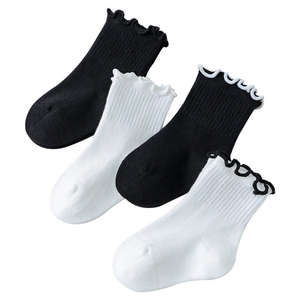 Chaussettes pour bébés personnalisables avec manchette à volants en coton doux pour tout-petits vêtements quotidiens respirants ODM Vietnam approvisionnement en vrac tricoté en usine - Product Image 2