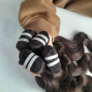 Paquetes de cabello humano virgen 20 pulgadas Extensiones de encaje ondulado del cuerpo Cutícula cruda sin procesar Tejido alineado Cabello virgen crudo vietnamita - Product Image 2