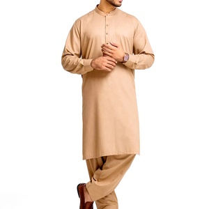 Festival de l'Aïd élégant couleur unie Style pakistanais vêtements pour hommes Shalwar Kameez 2024-25 Shalwar Kameez ensemble personnalisé en gros - Product Image 1