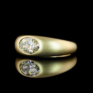 1.20 Cts 14K <b>Yellow</b> Gold Oval Shape Solitaire Engagement Ring Luxury Handcrafted Bridal Diamond Jewelry - Product Image 1