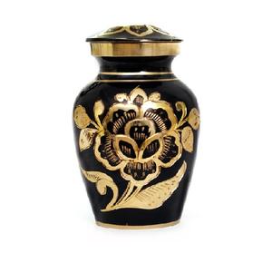 High Quality Brass Cremation <b>Keepsake</b> Urns With Engraving Gold And Black Color Finished <b>For</b> Human <b>Ashes</b> - Product Image 6