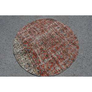 Tapis en Laine Turque Vintage Rouge Beige pour la Maison, Élégant et Confortable, Patchwork Classique de Grande Surface, 10mm, pour Couloir, 4.4ft X 4.4ft - Product Image 2