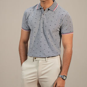 เสื้อเชิ้ตผู้ชายผ้าถัก 100% ผ้าฝ้าย PK ทรงหลวม ระบายอากาศได้ดี ผ้านุ่ม สวมใส่สบายในชีวิตประจำวัน - Product Image 5