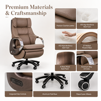 Chaise de bureau électrique de luxe pour cadres avec 150 fonctions °   Siège inclinable avec support lombaire à air, ventilation, massage et chargement USB