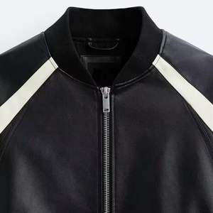 เสื้อแจ็คเก็ตบอมเบอร์สีดำคุณภาพสูงแบบสตรีทแวร์ ผลิตโดยโรงงาน OEM รับผลิตตามสั่ง ขายส่ง ผ้าแคนวาส แห้งเร็ว - Product Image 2