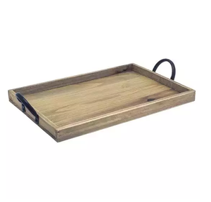 Grand plateau de service fait à la main/support rectangulaire en bois métal de luxe aspect fantaisie pour mariage nourriture thé café parfait cadeau de mariage - Product Image 1