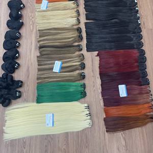 Trame à la machine vietnamienne à double tirage Extensions de cheveux de toutes les couleurs Cheveux bruts Big Stock Os Straight 6-32 pouces Qhair - Product Image 4