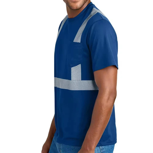 T-shirt de sécurité réfléchissant noir respirant de haute qualité avec logo personnalisé, t-shirt réfléchissant personnalisé à vendre - Product Image 5