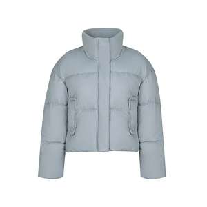 Blouson Bomber Femme en Laine Doublée de Haute Qualité, Col Montant à Boutons, Nouvelle Tendance, Vente en Gros, Personnalisable, Coupe-Vent, Hiver - Product Image 1