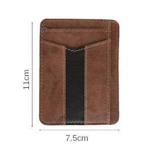 2025 Luxury BiFold Genuine Leather Men's <b>Wallet</b> with Solid Pattern Custom <b>Zipper</b> Portable Cardholder Money Clip Closure - Product Image 3
