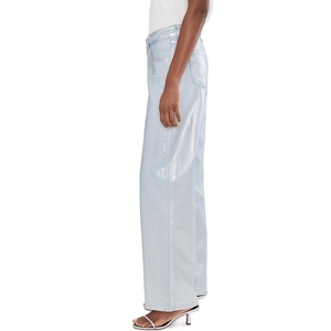 Nueva llegada: Jeans desgastados de color azul claro con efecto blanqueado personalizado para mujer, pantalones holgados de pierna recta, hechos en Bangladesh. - Product Image 3
