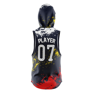 Personnalisable séchage rapide transfert de chaleur imprimé goutte à goutte style drapeau américain sans manches maillot de football respirant grande taille vêtements d'équipe - Product Image 3
