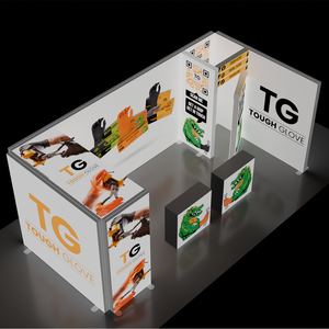 Boîte de présentation portable SEG-Lysboks 20 * 10FT/6*3M Matériau durable Éclairage d'affichage de salon moderne Double face Messeskille Skilt - Product Image 2