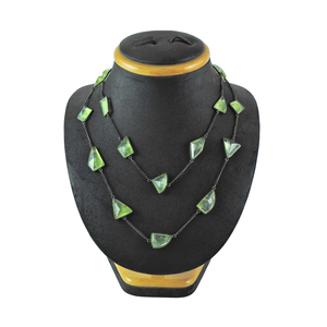 Elegante diseño de lujo hecho a mano 925 plata esterlina Natural Prehnita piedras preciosas delicadas collares de piedras preciosas mujeres hombres joyería - Product Image 1