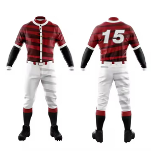 ชุดเบสบอลมีระบายออกแบบได้ตามต้องการสำหรับผู้ชายชุดเสื้อและกางเกงระบายอากาศเหมาะสำหรับทีมและลีกการสั่งซื้อจำนวนมาก - Product Image 1