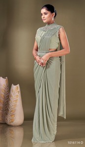 Bereit, Saree aus importiertem Stoff mit vollständig genähter Designer bluse für Frauen zu tragen Großhandel Shop USA Shari Sari für Mädchen