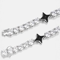 Collar Estrella Manufacturer con Colgante de Estrella de Circonita Cúbica Completa, Pulsera, Joyería Minimalista para Vendedores Online, Hombres y Mujeres