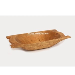 Nuevo Plato Multiusos de Madera de Acacia Ecológico y Moderno con Diseños de Prisma para Servir Desayuno, Aperitivos y Sopa - Product Image 5