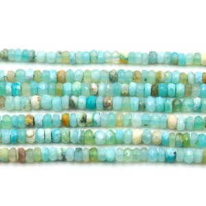 Cuentas de Ópalo Peruano Facetado Más Vendidas, Cuentas de Piedras Preciosas Sueltas para Diseño de Joyas y Artesanía, Cuentas de Piedras Preciosas de Ópalo Natural de 3 mm a 5,5 mm - Product Image 2